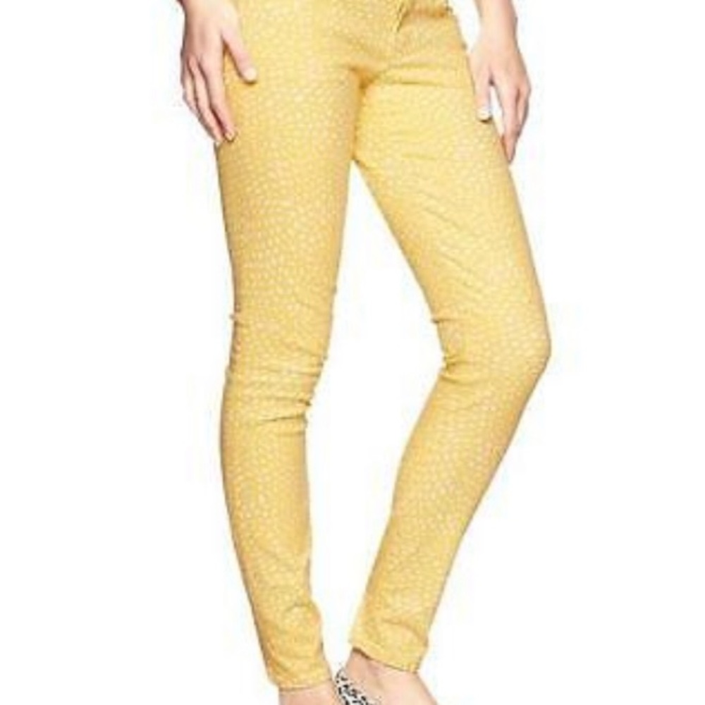 Gap Always Skinny Jean Yellow Polka Dot